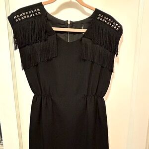 Black fringe dress